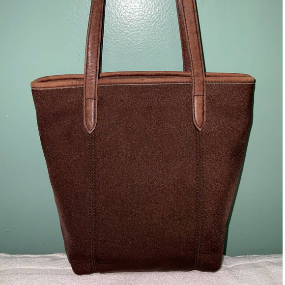 Coach Vintage Neoprene And Leather Brown Tote Bag Purse With Hangtag - Picture 15 of 15